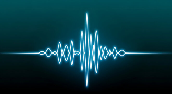 Digital blue sound wave audio frequency visualization