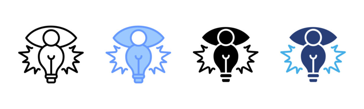 Perspective icon set multiple style collection