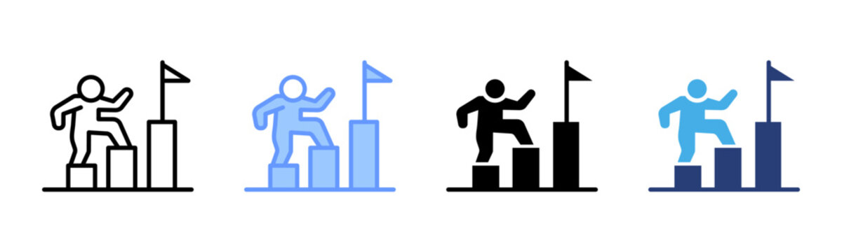 Challenge icon set multiple style collection