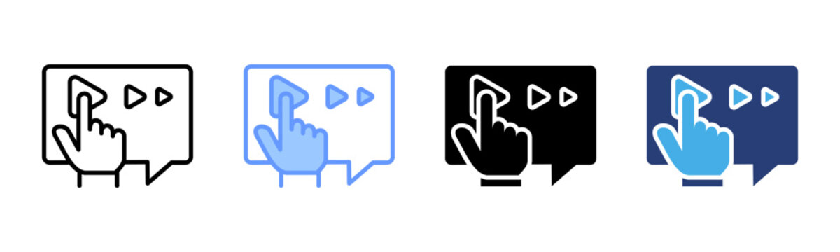 Beginning icon set multiple style collection