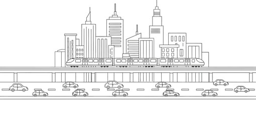 Obraz premium City Skyline with Modern Buildings.