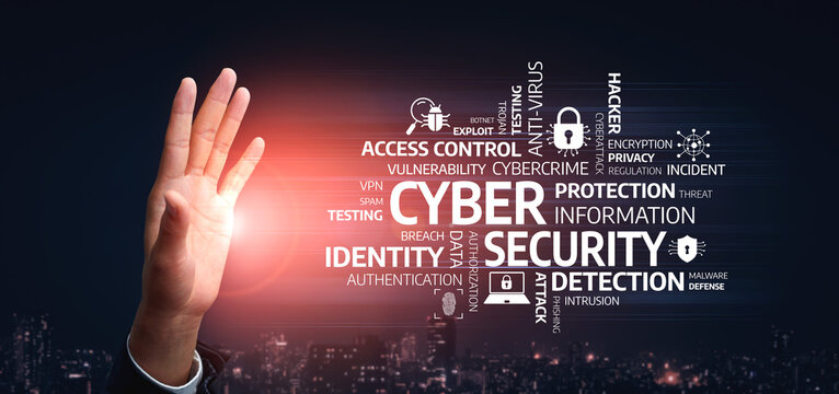 A hand reaches toward a digital representation of cybersecurity, illustrating the concepts of protection, threats, and detection in modern technology and information safety. Tessel
