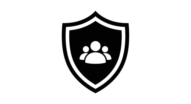 Secure family shield icon for people protection and safety