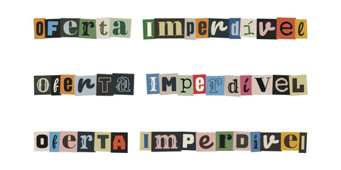 Oferta imperdivel em estilo de carta de resgate anonima para marketing criativo © velikiyzayats