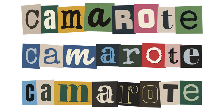 Palavra camarote em estilo de recorte de revista para design de carnaval e eventos