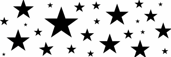 Fototapeta premium Black Stars on White Background