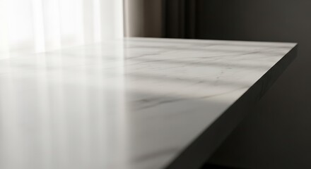 Fototapeta premium Modern white marble table top surface.