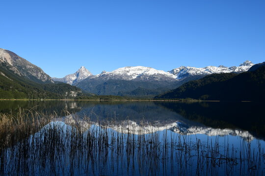 Lago Las Torres, panor&aacute;mica en invierno, Patagonia Chilena, Regi&oacute;n de Aysen.