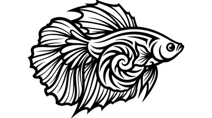 Fototapeta premium Detailed illustration of a betta fish.