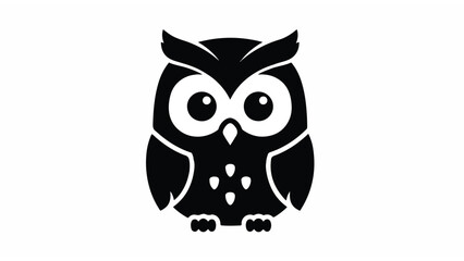 Obraz premium Black Silhouette of an Owl Bird 1.