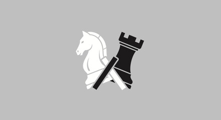 Chess Knight and Rook Symbol, Strategy and Game Concept © Arto