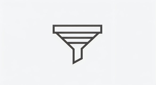 A simple black funnel diagram on a white background