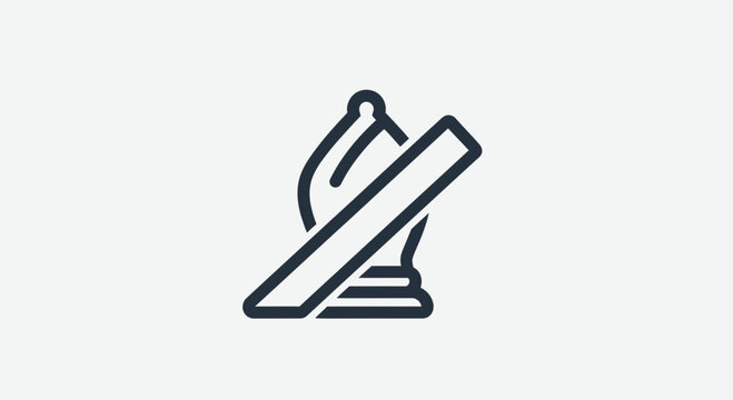 Chess bishop piece crossed out, strategic decision, prohibition of move, game icon