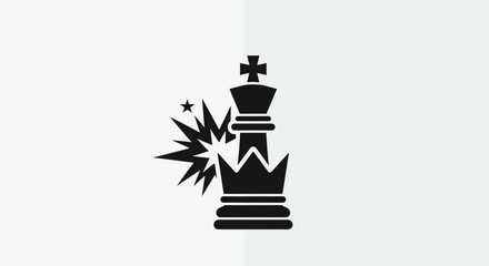 Fototapeta premium King Chess Piece Under Attack