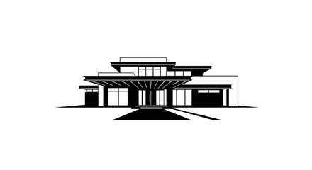 Fototapeta premium Modern House Architecture Design Blueprint.