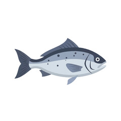 Obraz premium Gray Fish with Black Spots Illustration.