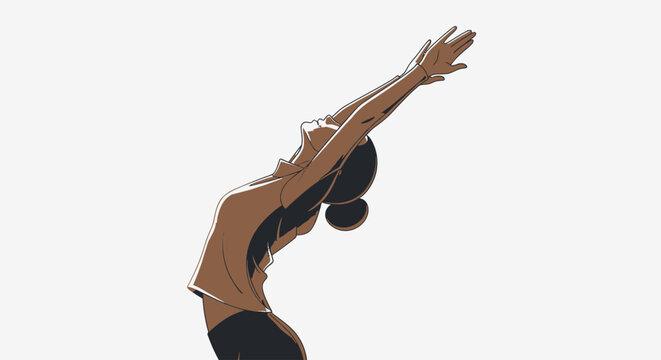 Young woman doing back handspring gymnastics.