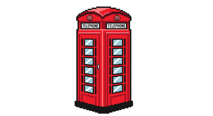 Obraz premium Classic Red British Telephone Booth Icon.