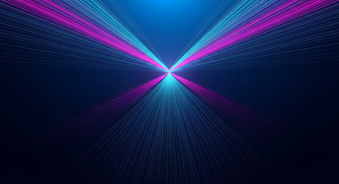Abstract digital tunnel with glowing particles