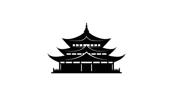 Traditional Chinese Pagoda Architecture Design.