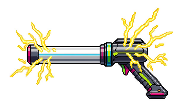 Futuristic Electric Ray Gun Weapon Illustration.