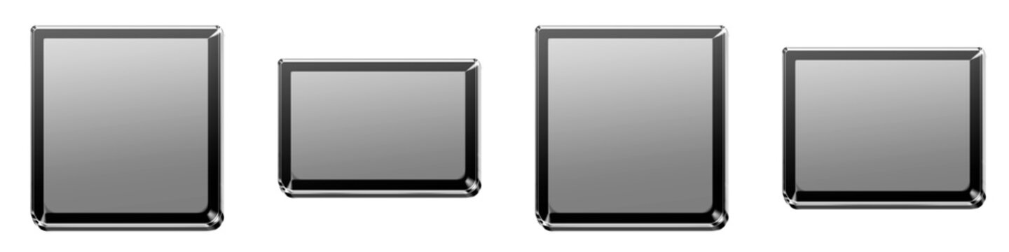 3D icon bundle crystal style - 1 key, backspace, command, and ctrl. Keyboard keys icon collection and design. High quality render design. Professional icon set illustration.