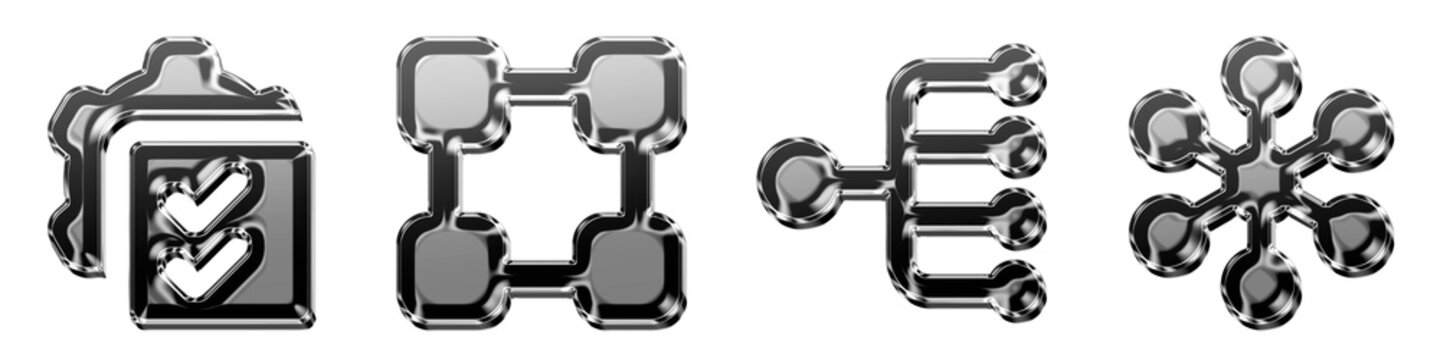 Modern 3D isometric icon collection - administrative tools, blockchain technology, broadcasting, and centralized network. Network connection and digital technology. Premium.