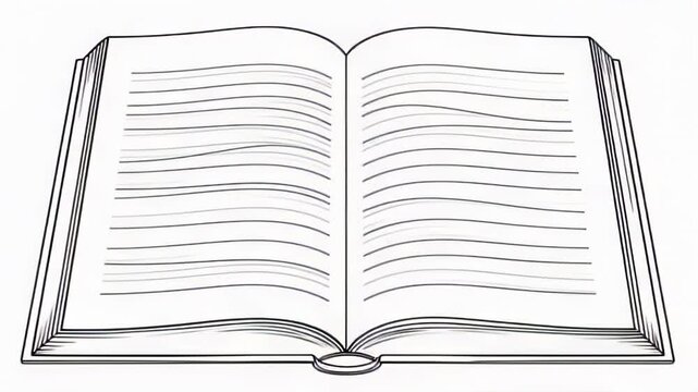 Open book with blank lined pages spread wide, inviting reading, study, and quiet contemplation.
