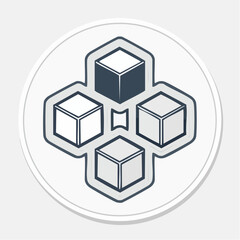 Obraz premium Abstract geometric cubes arrangement icon