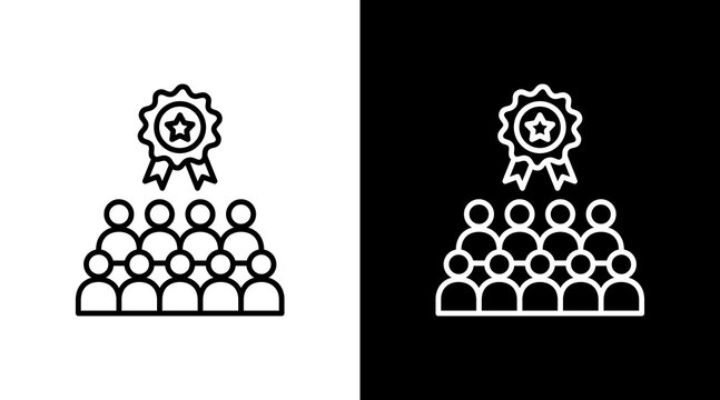 Membership Program Outline White Icon Set Design