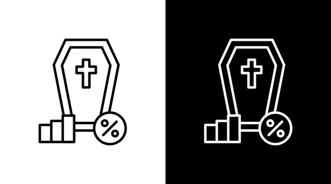 Death Rate Outline White Icon Set Design