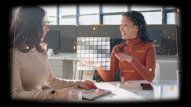 Pair using tablet and red mouse while one showing bottle, initiating HUD marking product test