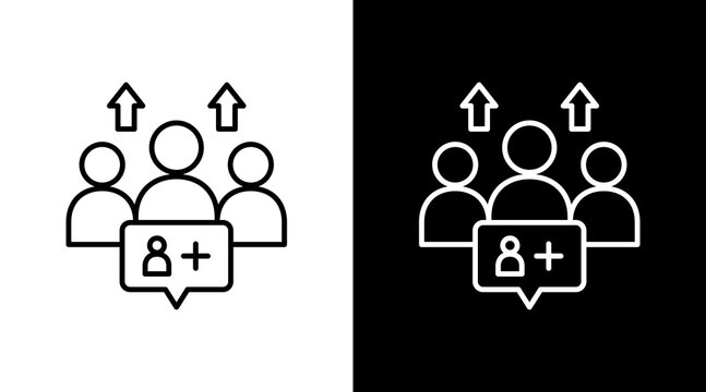 Follower Count Outline White Icon Set Design