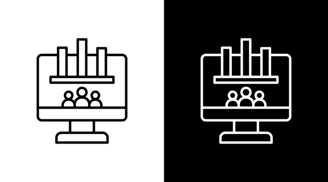 User Poll Outline White Icon Set Design