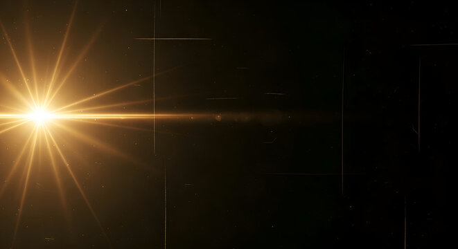 Bright light shining in dark background.