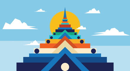Fototapeta premium Buddhist Stupa Architecture Spiritual Symbol.