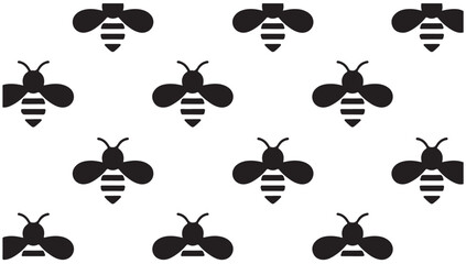 Fototapeta premium Bee pattern silhouette vector graphic design, striped insect repeating motif.