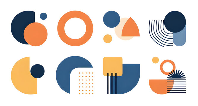 abstract geometric elements, memphis design shapes, brutalism style graphics, geometric pattern set, colorful abstract shapes, modern design elements, trendy graphic assets, vector shapes collection, 