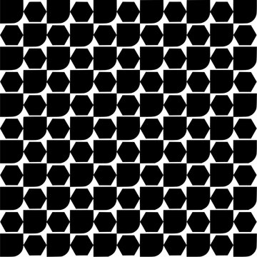 abstract geometric pattern vector black and white hexagon shield seamless tiling