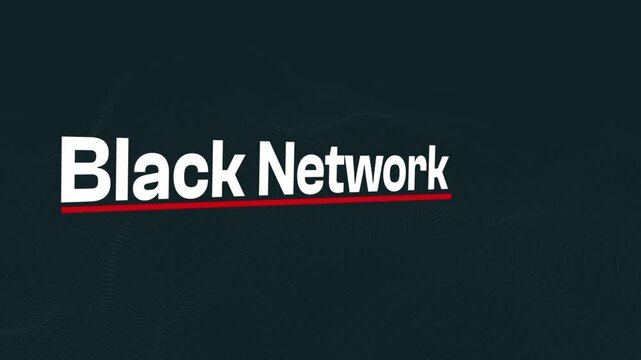 Black Network Text Over Dark Blue Background