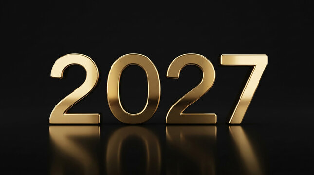 Chiffres 2027 en design dor&eacute; sur fond sombre