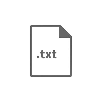 Text File Document Icon - Simple Flat Design Symbol for Web and App UI