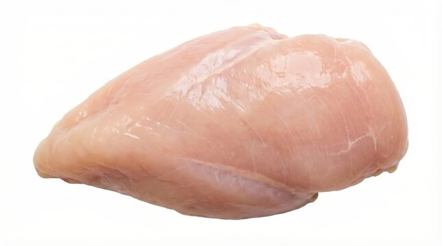 Raw chicken breast fillet isolated on white background poultry meat.