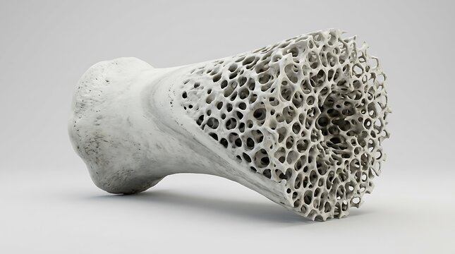 High Detail 3D Medical Illustration of Porous Osteoporosis Bone Tissue