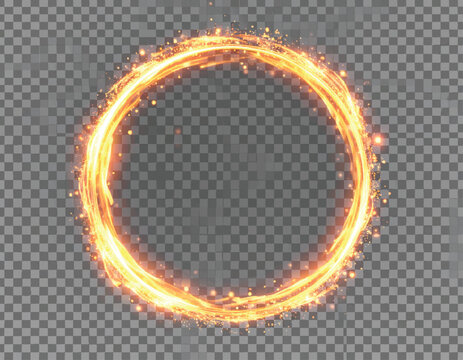 Adobe Illustrator Artwork of Glowing circular energy ring with sparks