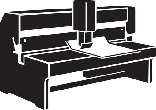 Industrial Hydraulic Shearing Machine Icon for Sheet Metal Cutting and Fabrication