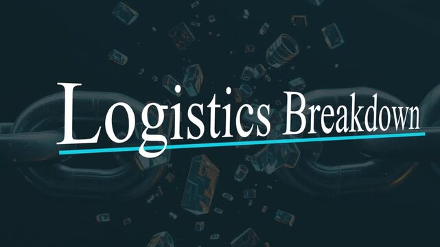 Logistics Breakdown Text Over Scattered Icons Background