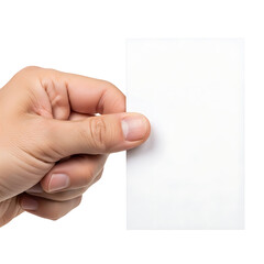 Fototapeta premium Hand holding blank white business card