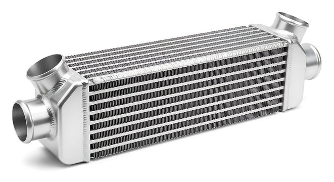 Aluminum intercooler with metal connections