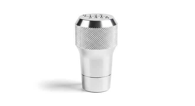 Silver gear shift knob with transparent background